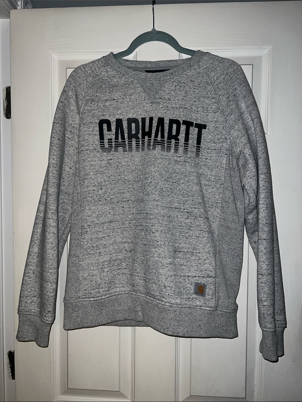 Carhartt Women's Heather Gray Logo Crewneck Sweatshirt - Gray/Black